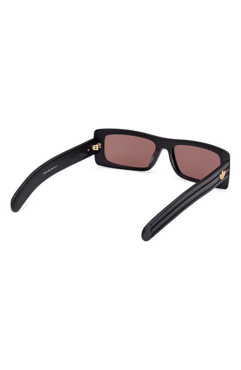 adidas Rectangular Sunglasses, Alternate, color, Matte Black/ Brown Mirror