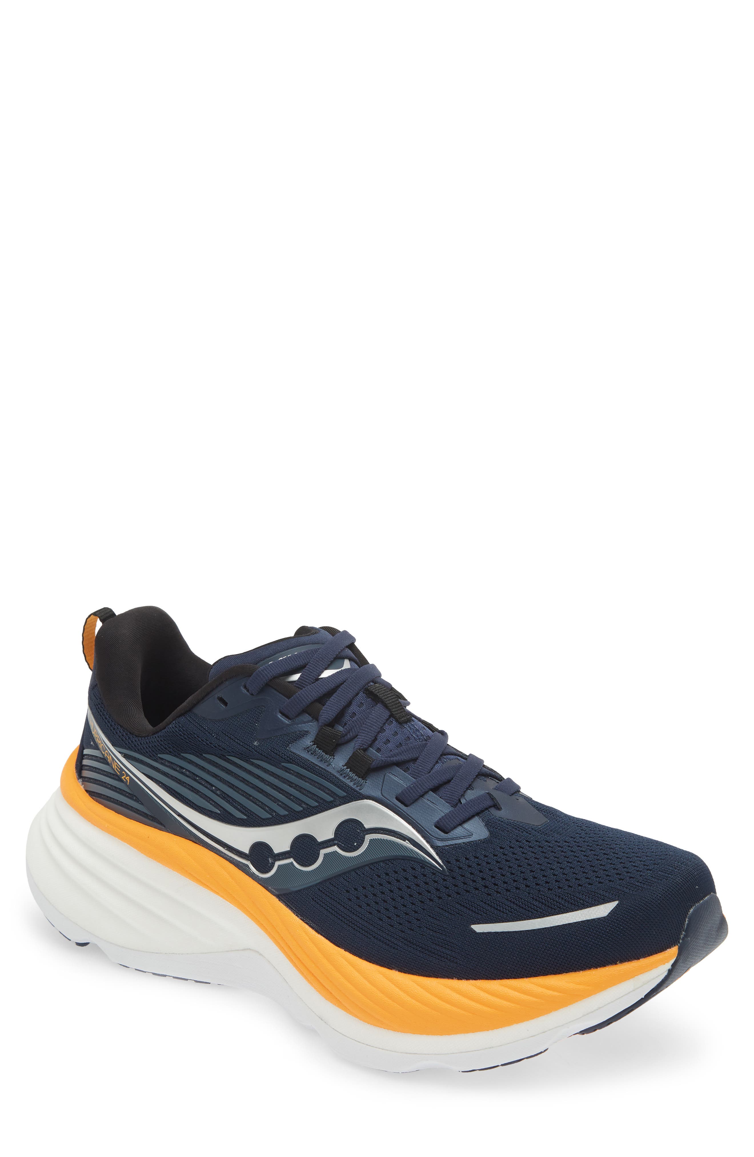 Saucony Hurricane 24 Running Shoe in Navy/Peel 