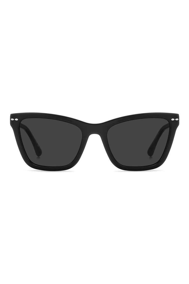 55mm Cat Eye Sunglasses, Main, color, BLACK/ GREY