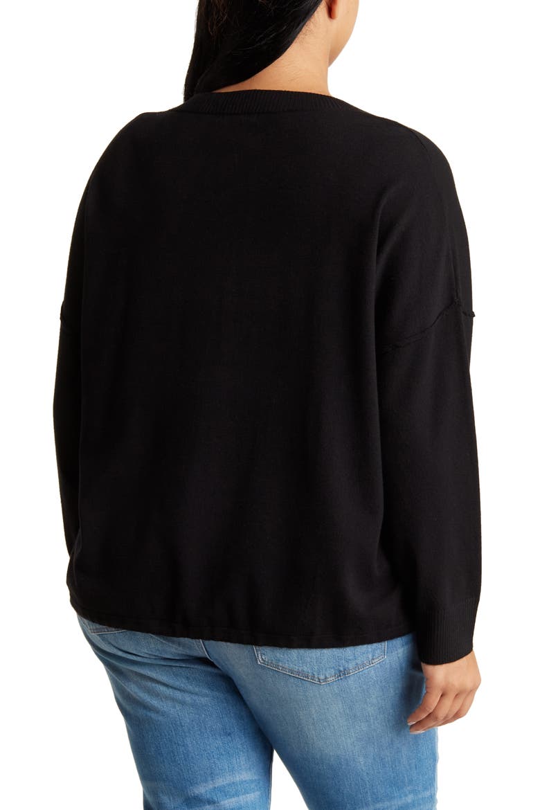 Drawstring Sweater, Alternate, color, BLACK