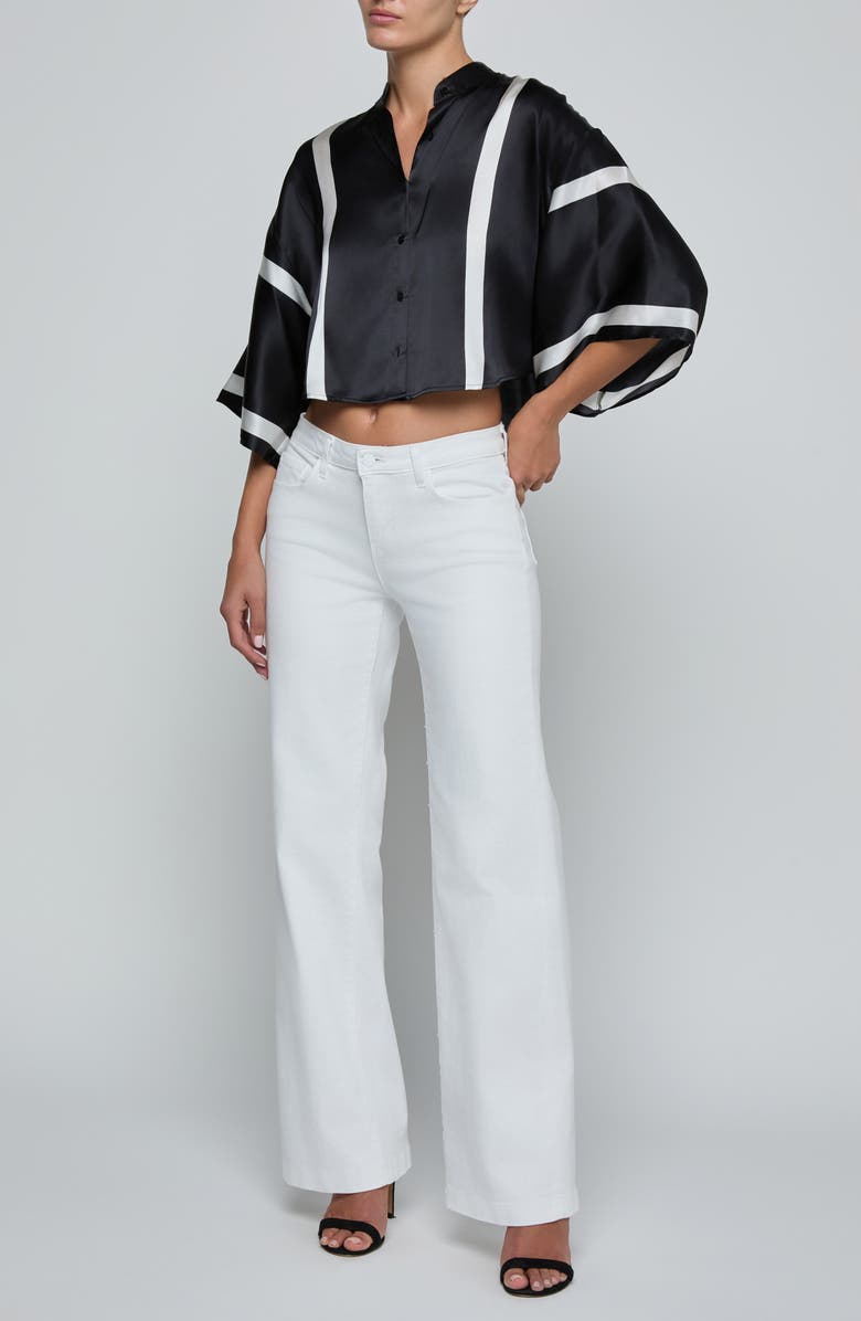 L'AGENCE Joanne Wide Leg Jeans, Alternate, color, Blanc