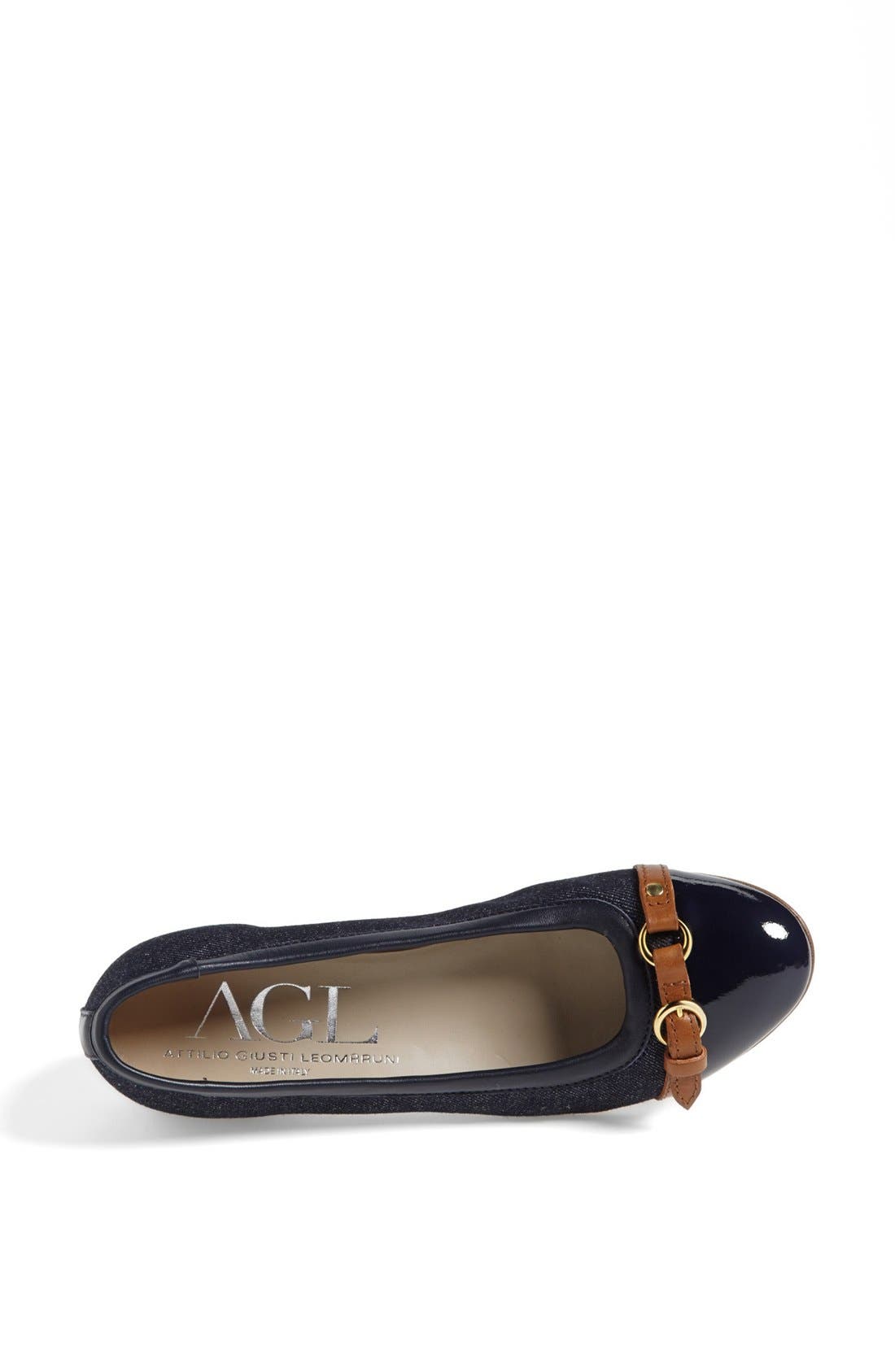 Attilio Giusti Leombruni Toe Cap Ballet Flat, Alternate, color, NAVY DENIM