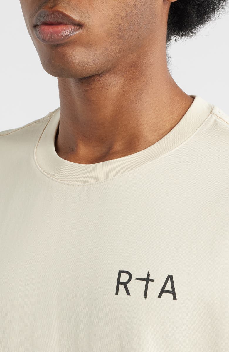 RtA Colin Oversize Logo Graphic T-Shirt, Alternate, color, Tan