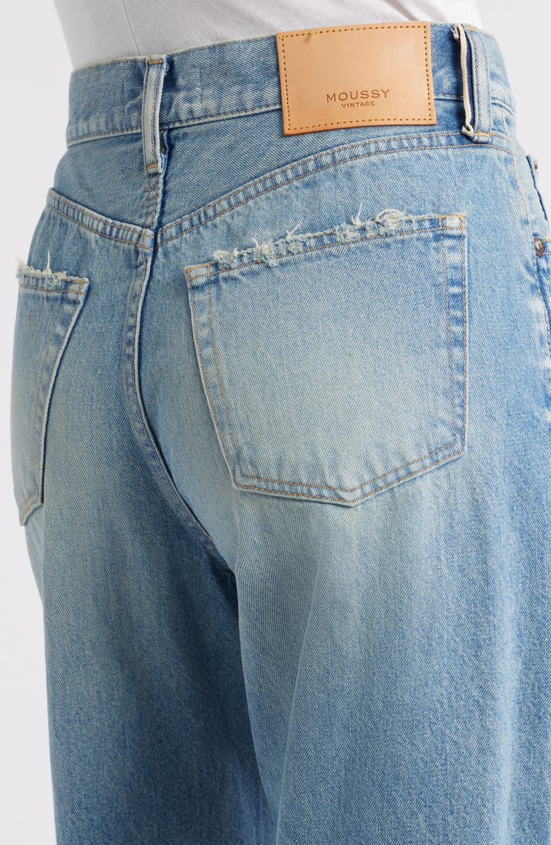 MOUSSY VINTAGE Hempstead Ripped Wide Leg Jeans, Alternate, color, Light Blue