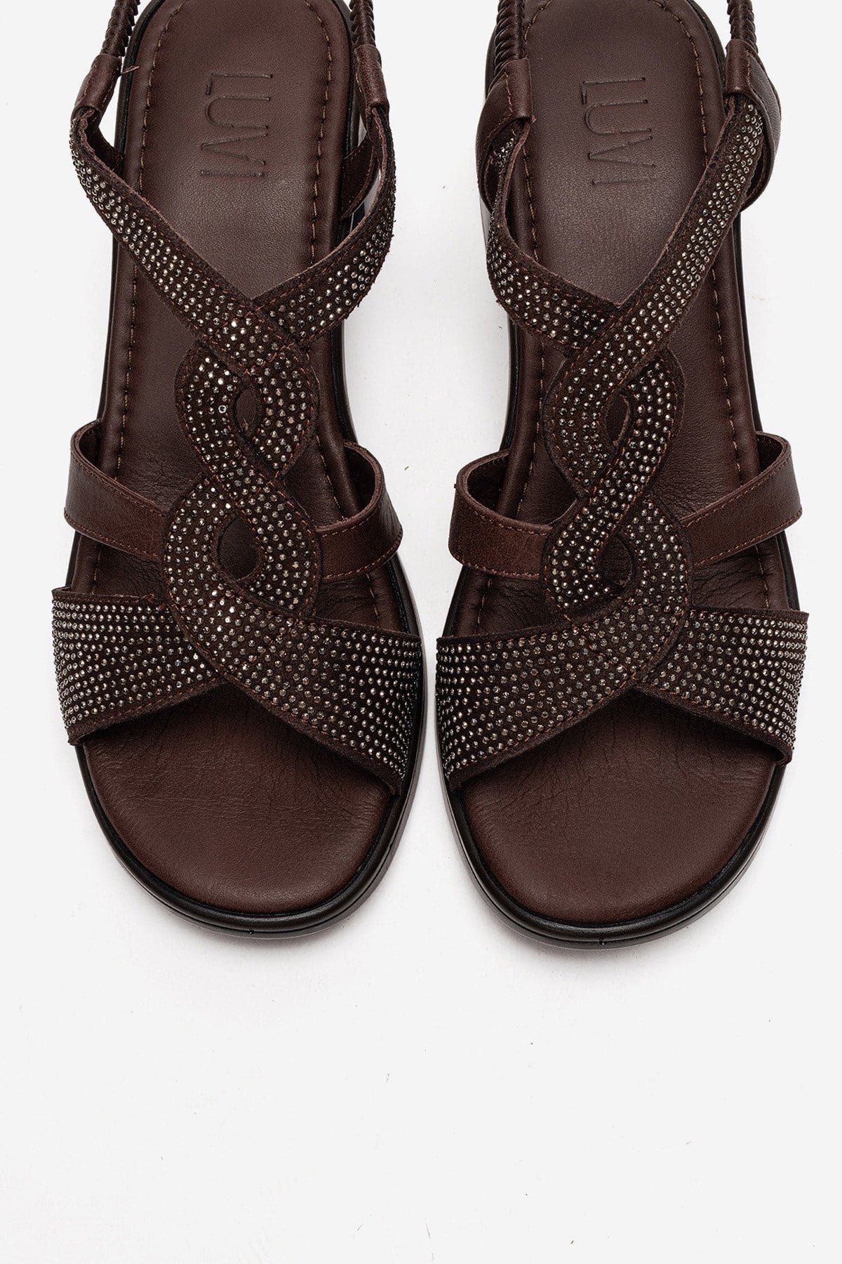 Dolen Leather Chunky Sandal, Alternate, color, Brown
