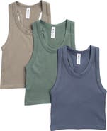 90 DEGREE BY REFLEX 3-Pack Seamless Crop Tanks