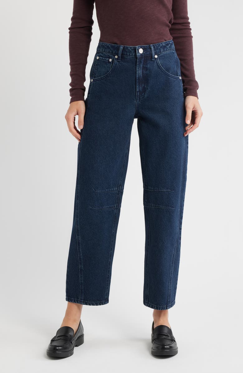 CITY BLUES High Waist Ankle Barrel Jeans, Main, color, Indigo