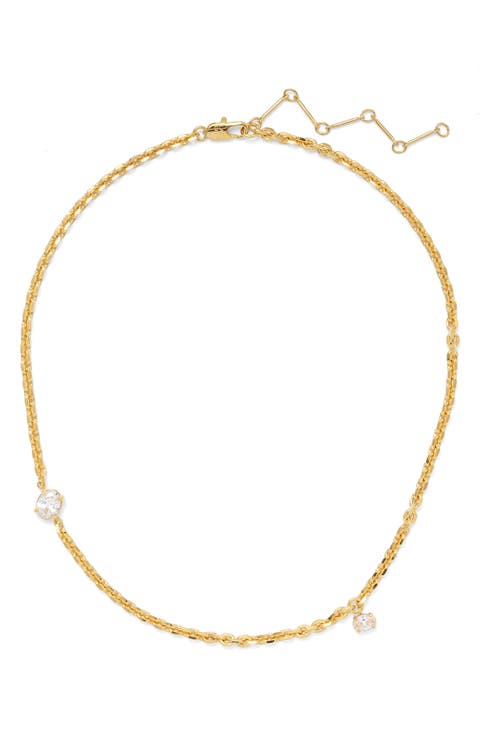 Crystal Tilt Cubic Zirconia Necklace