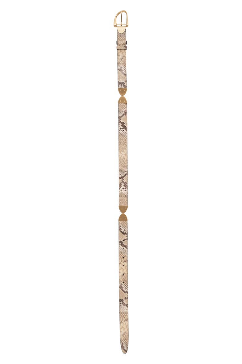 Ailani Reversible Skinny Leather Belt, Alternate, color, FADED PYTHON / BLACK