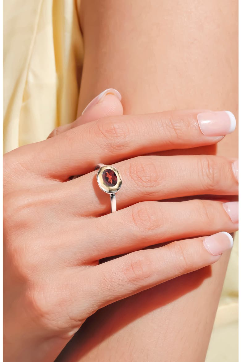 Topaz Bezel Ring, Alternate, color, RED