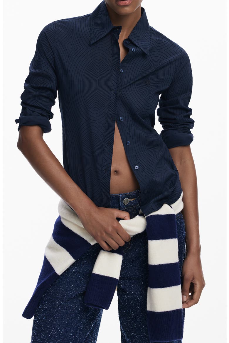 Long Sleeve Button-Up Shirt, Main, color, BLACK