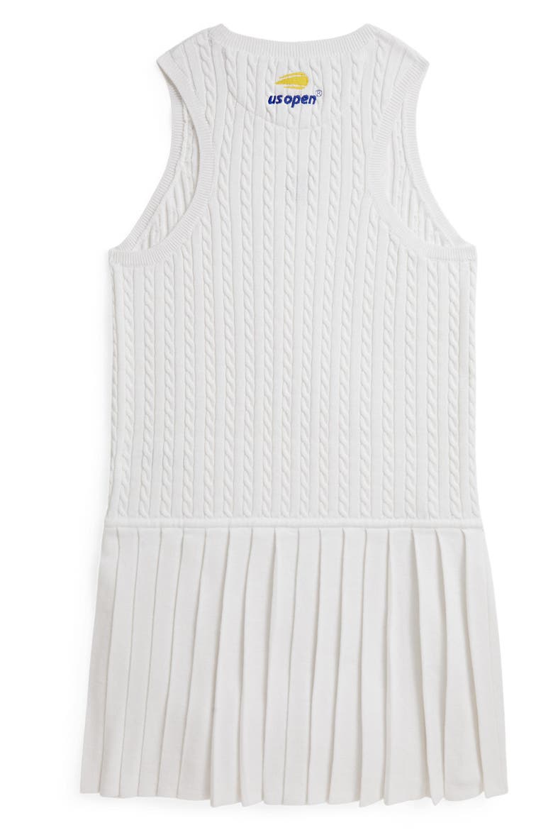 Kid's Cable Knit Crewneck Tennis Dress, Alternate, color, CERAMIC WHITE
