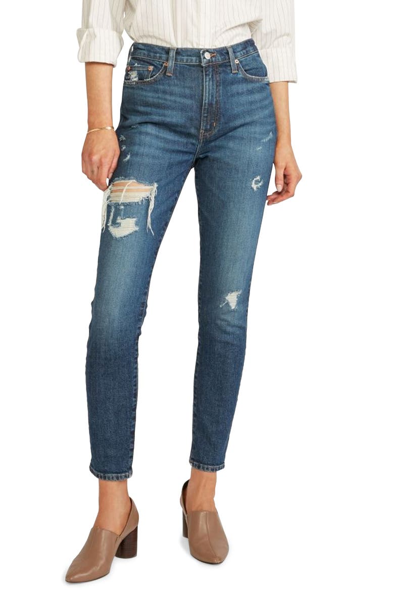 Giselle Distressed HIgh Waist Skinny Jeans, Main, color, ELDER CREEK