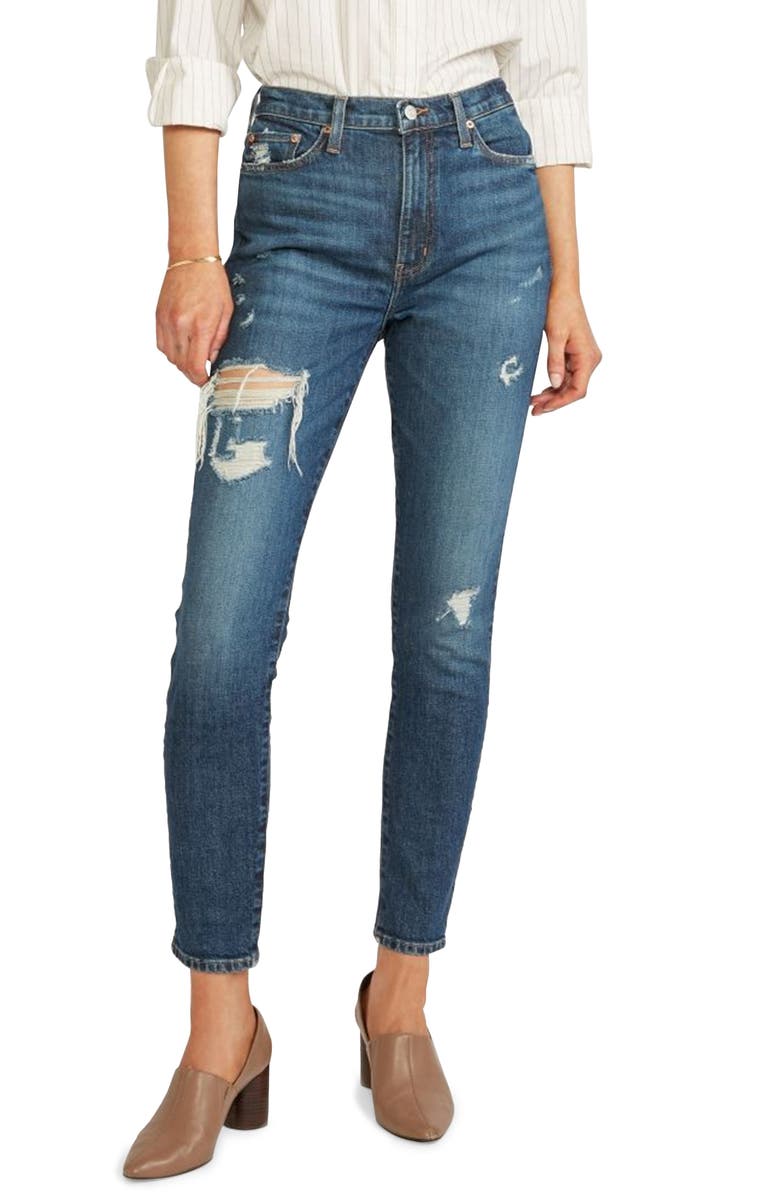 ÉTICA Giselle Distressed HIgh Waist Skinny Jeans, Main, color,