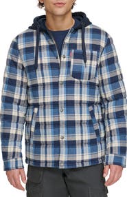 Levi's® Quilted Plaid Hooded Shacket