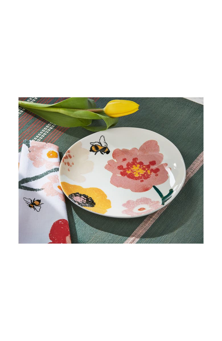 tag Bee Blossom Multicolor Ceramic Appetizer Plates Summer, Alternate, color, Multicolored