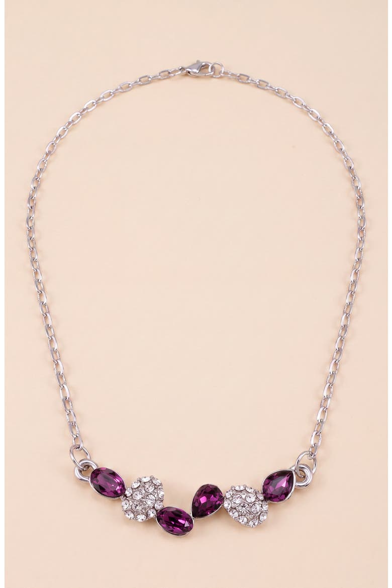 Crystal Drop Pendant Necklace, Main, color, Amethyst