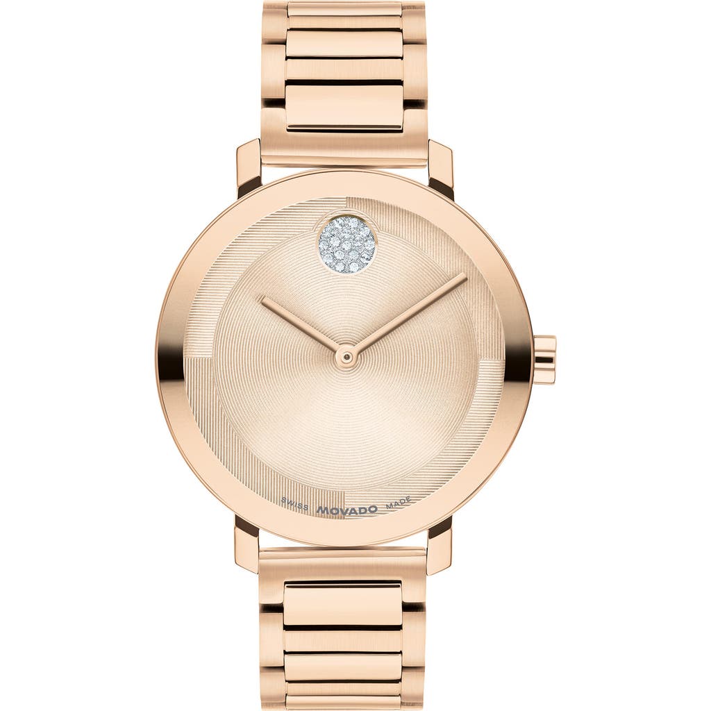 Movado Women's Bold Evolution 2.0 Swiss Quartz Ionic Plated Light Rose Gold Steel Watch, 34mm In Rose Gold