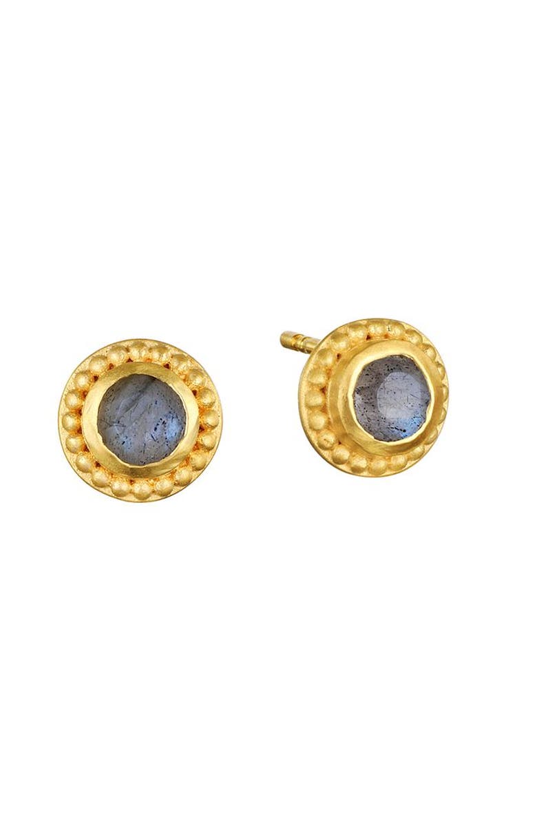 Satya Jewelry Tap Into Intuition Labradorite Stud Earrings, Main, color, Blue