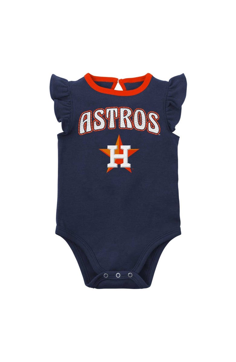 Outerstuff Girls Newborn & Infant Navy/Heather Gray Houston Astros Little Fan Two-Pack Bodysuit Set, Alternate, color, Navy