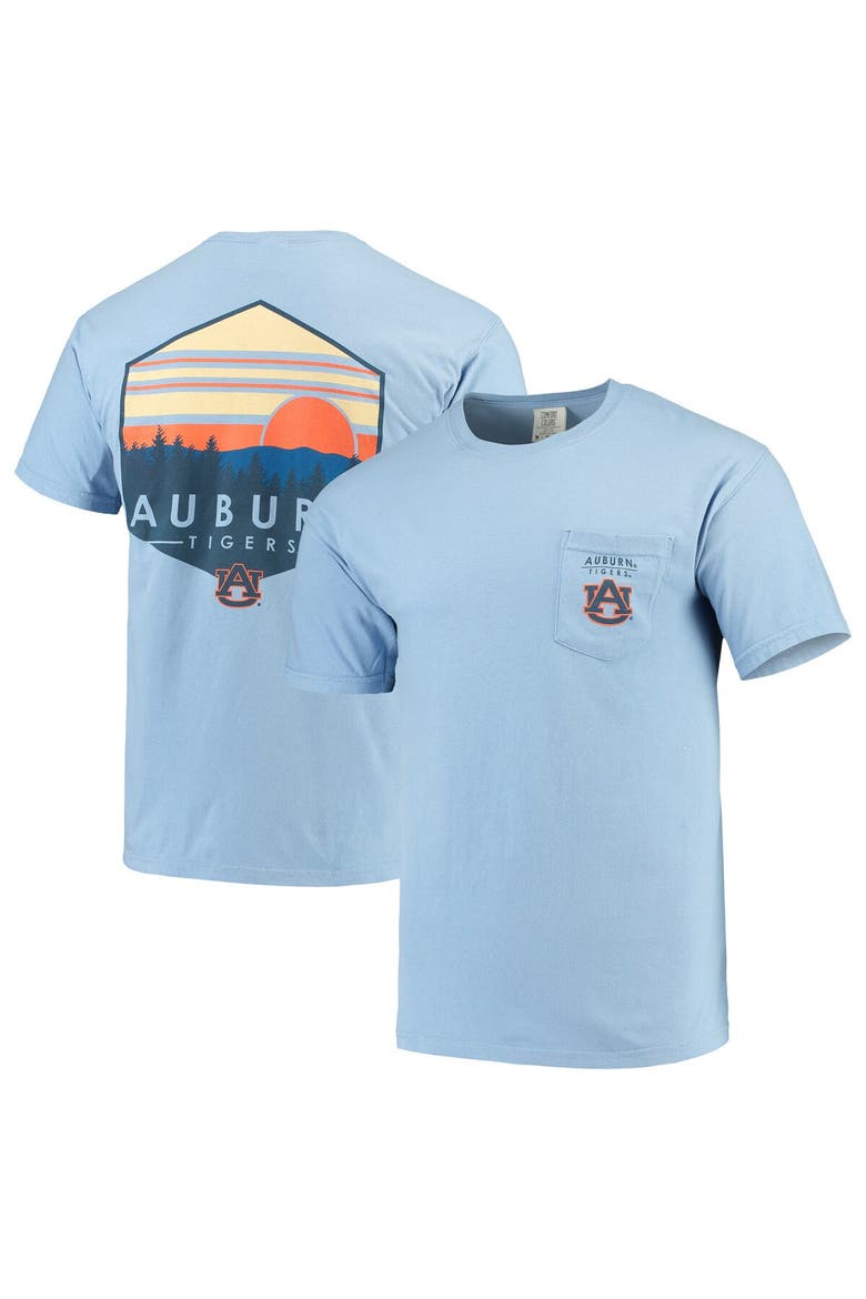 Men's Blue Auburn Tigers Landscape Shield Comfort Colors Pocket T-Shirt, Main, color, Blue