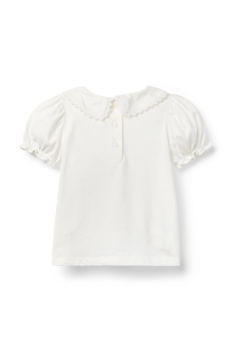 Janie and Jack Collared Puff Sleeve Top, Alternate, color, White
