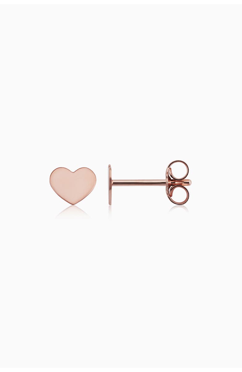 Oradina 14K Rose Gold Petite Heart Studs, Alternate, color, Rose Gold