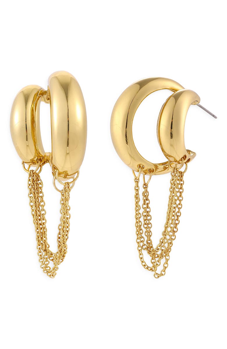 Petit Moments Mirage Chain Hoop Earrings, Main, color, Gold