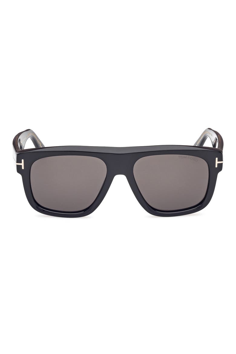 Icon 56mm Pilot Sunglasses, Main, color, BLACK/ CRYSTAL/ SMOKE LENSES