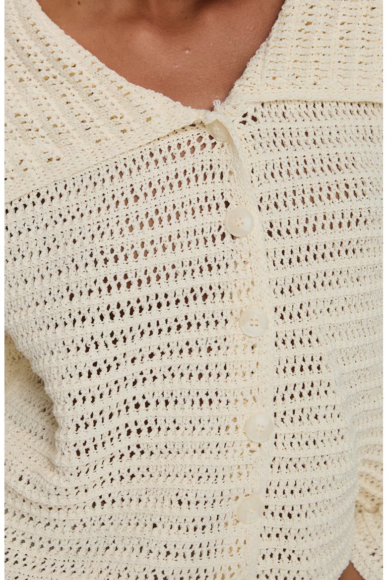 Tuscon Crocheted Cardigan, Alternate, color, WHITE