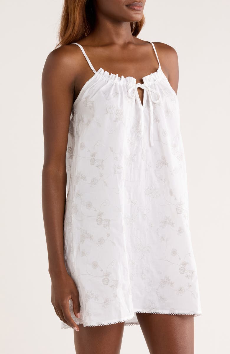 MANGO Floral Embroidered Cotton Nightgown, Alternate, color, 