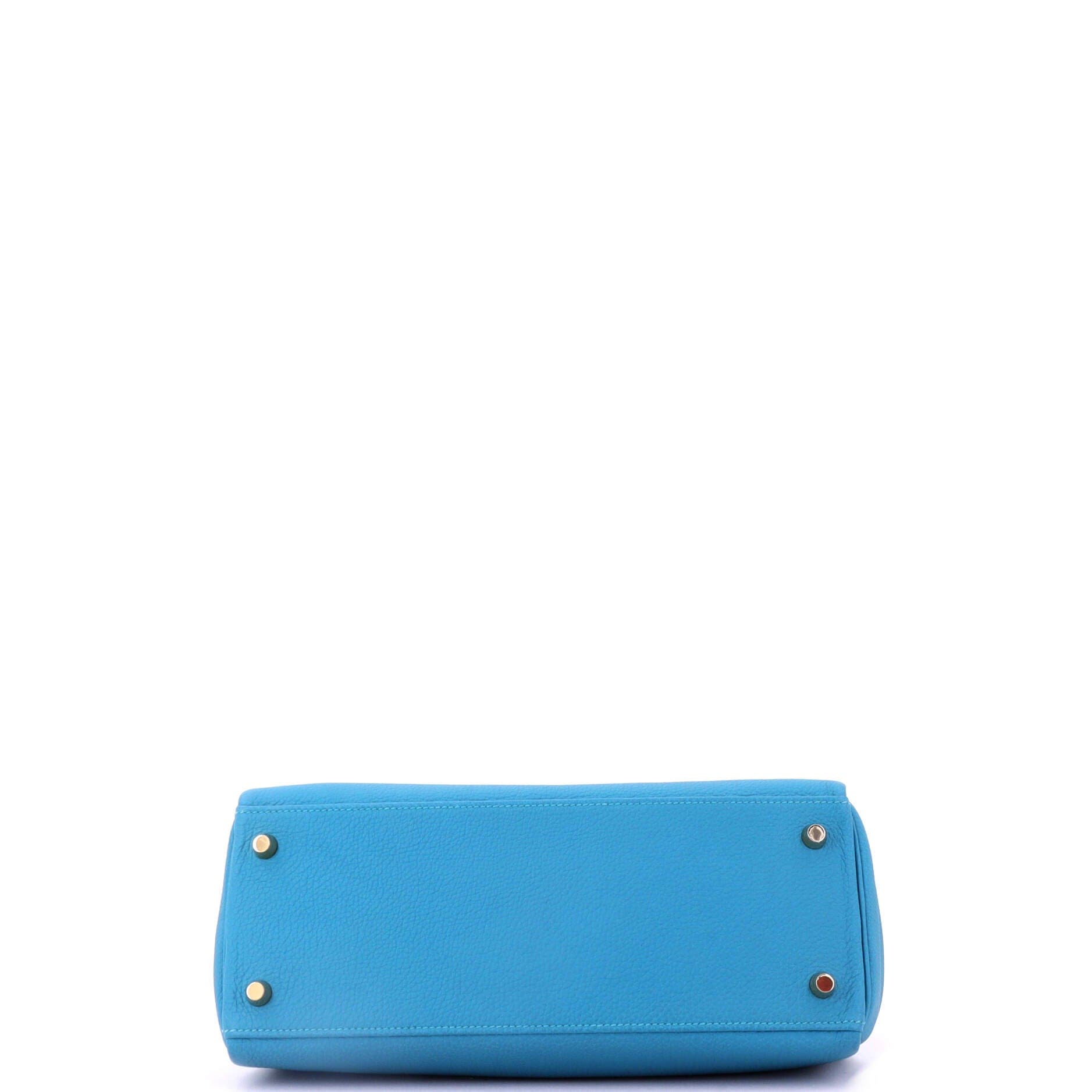 Pre-Owned Hermes Kelly Handbag Blue Togo with Gold Hardware 28, Alternate, color, Turquoise