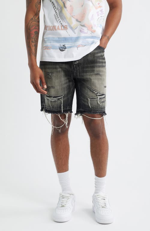 Billionaire Boys Club BB Cadet Crater Black Distressed Cutoff Denim Shorts  product