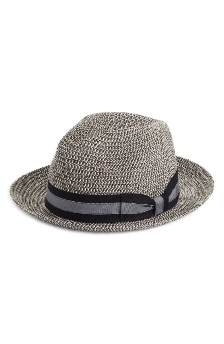 Nordstrom Classic Stripe Straw Fedora Hat, Main, color, 