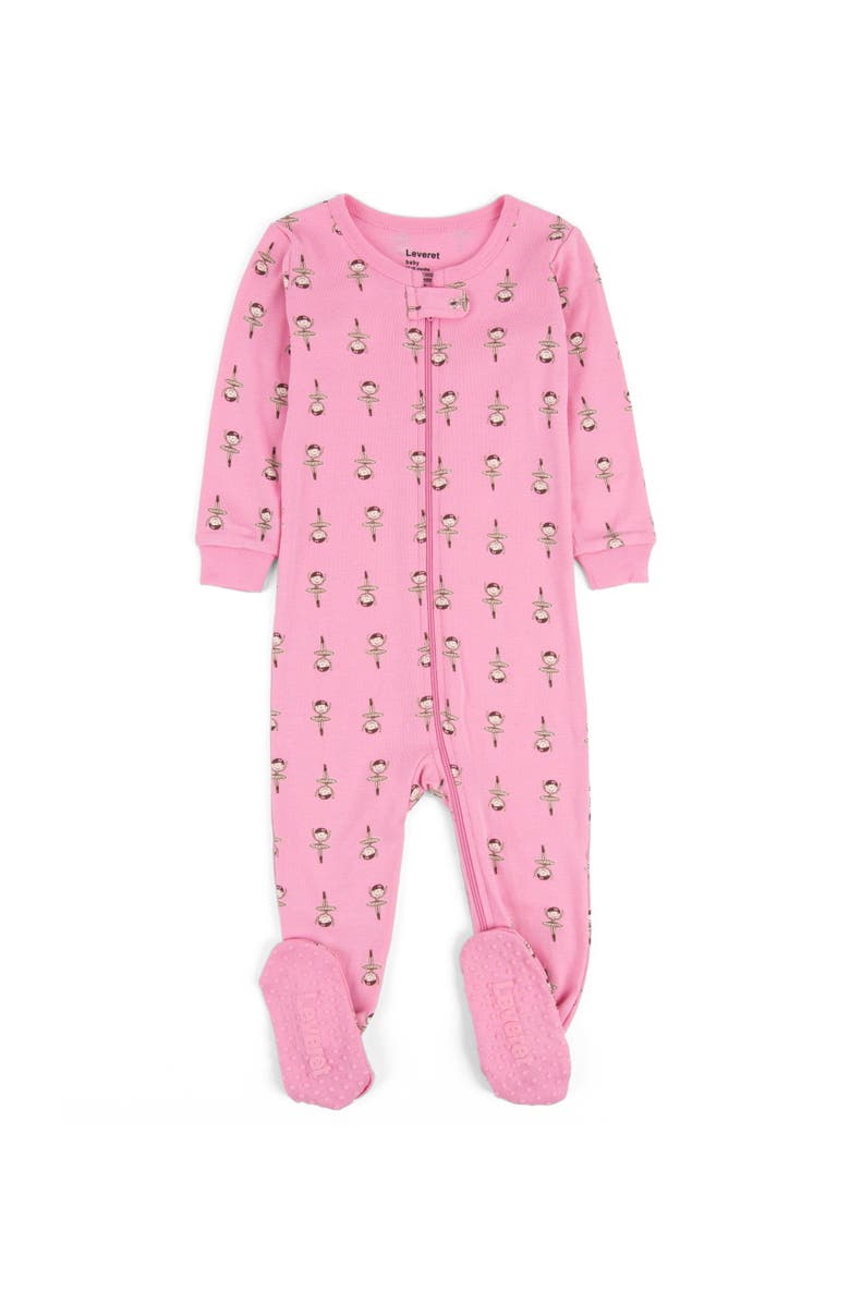 Leveret Footed Cotton Matching Family Pajamas, Whimsy & Fantasy Prints, Alternate, color, Ballerina