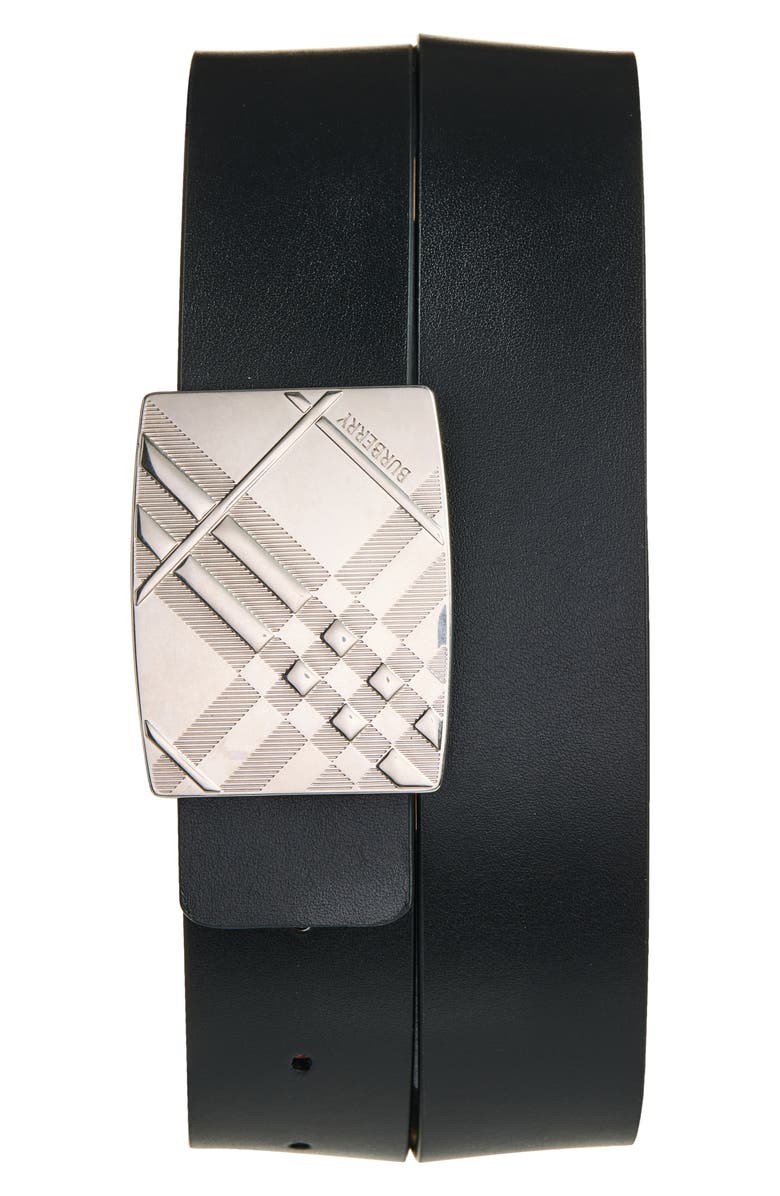 Burberry Engraved Buckle Reversible Belt, Alternate, color, Black/ Sand