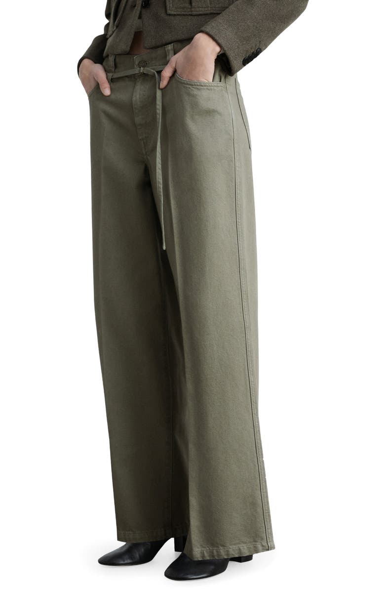 MANGO Belt Wide Leg Jeans, Main, color,