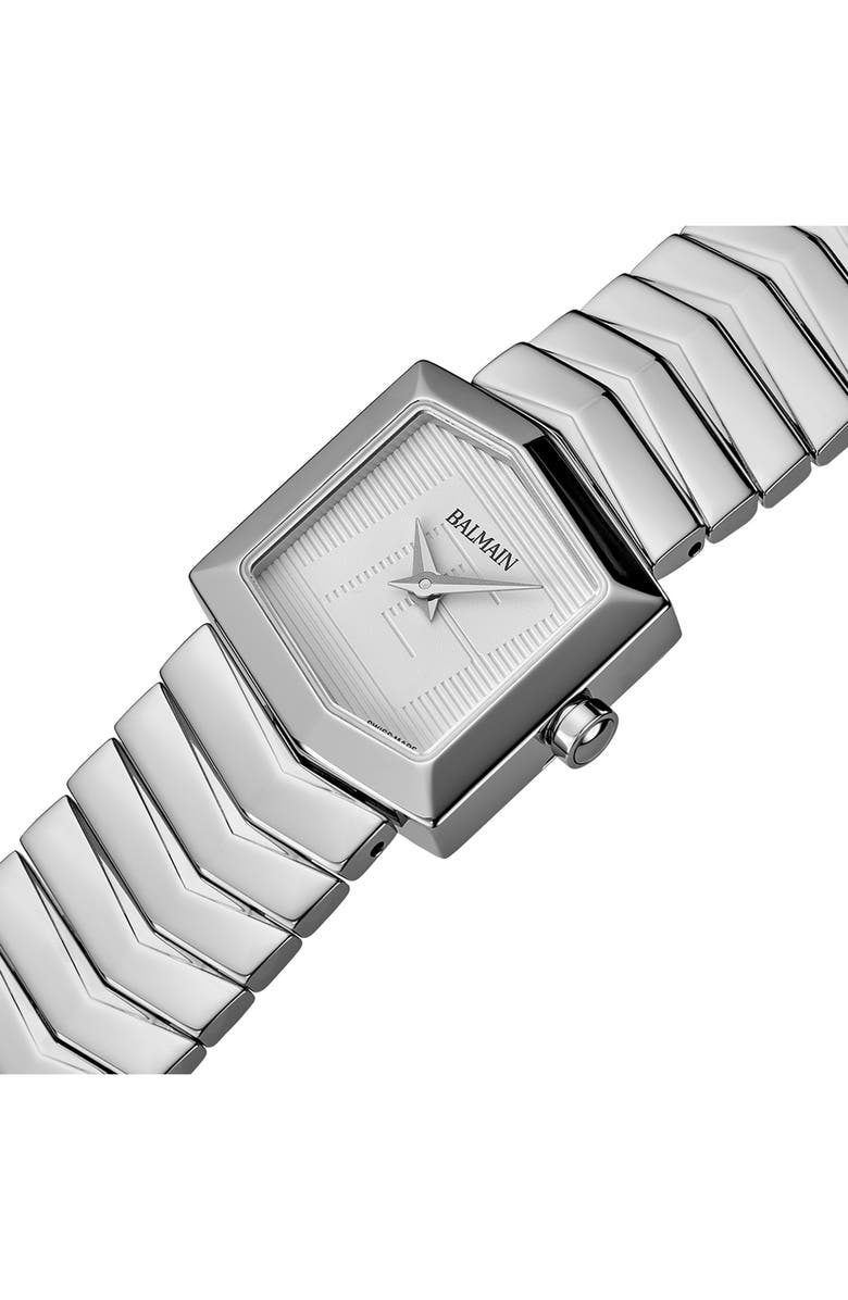 Balmain Taffetas Hexagonal Bracelet Watch, 22.5mm x 23.5mm, Alternate, color, Stainless Steel