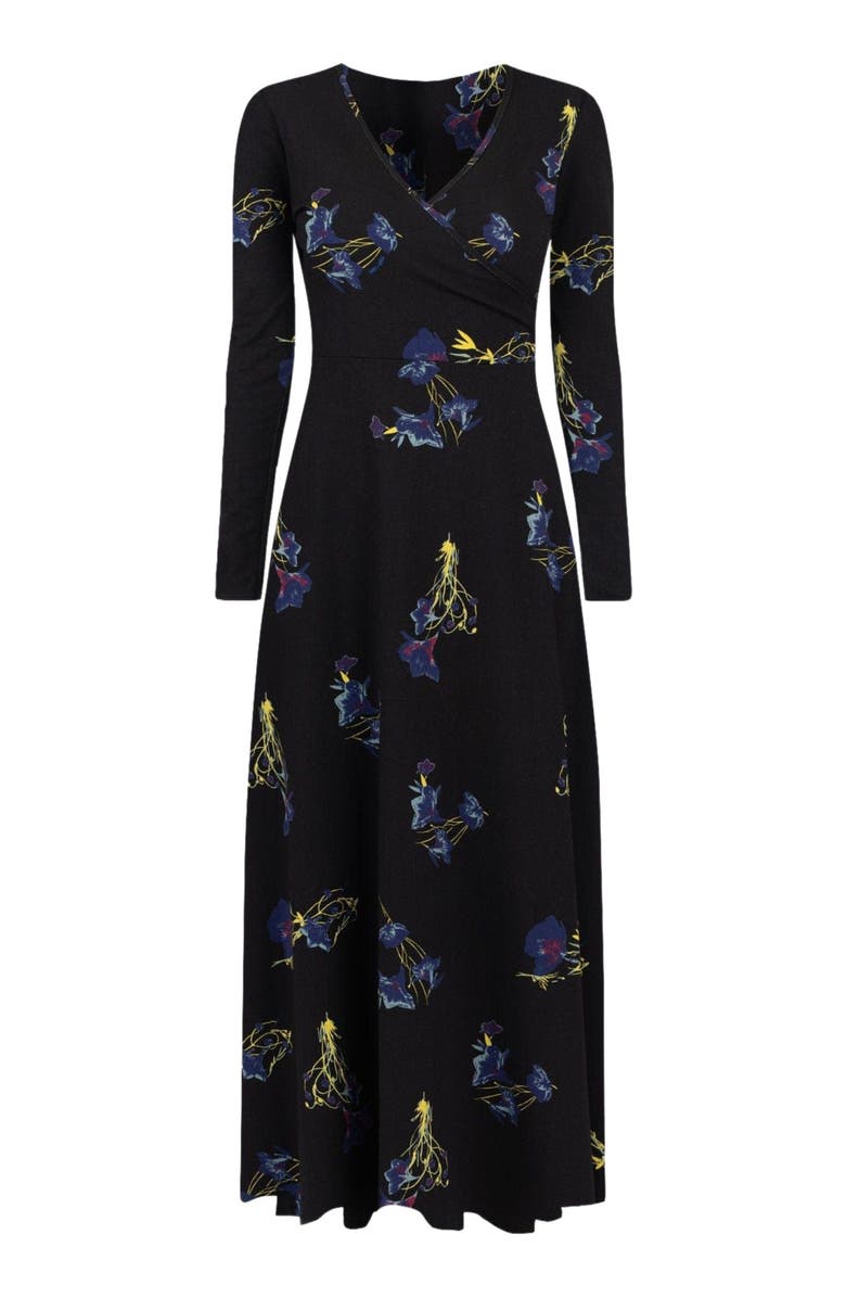 Saint + Sofia Maggie Wrap Midi Dress, Alternate, color, Blue