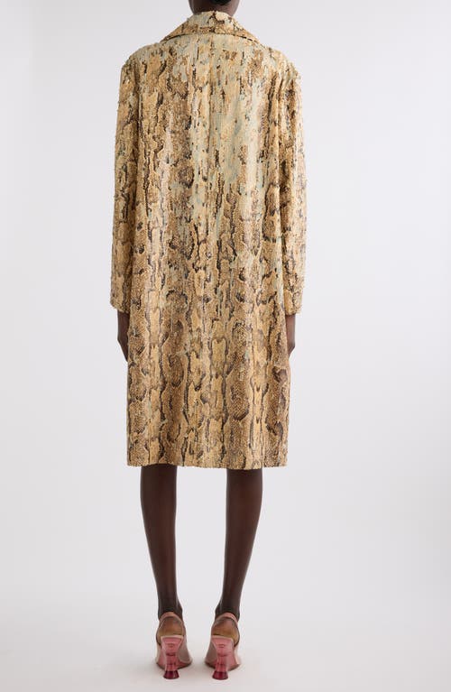DRIES VAN NOTEN DRIES VAN NOTEN RICCA SNAKESKIN PRINT SEQUIN OVERCOAT 