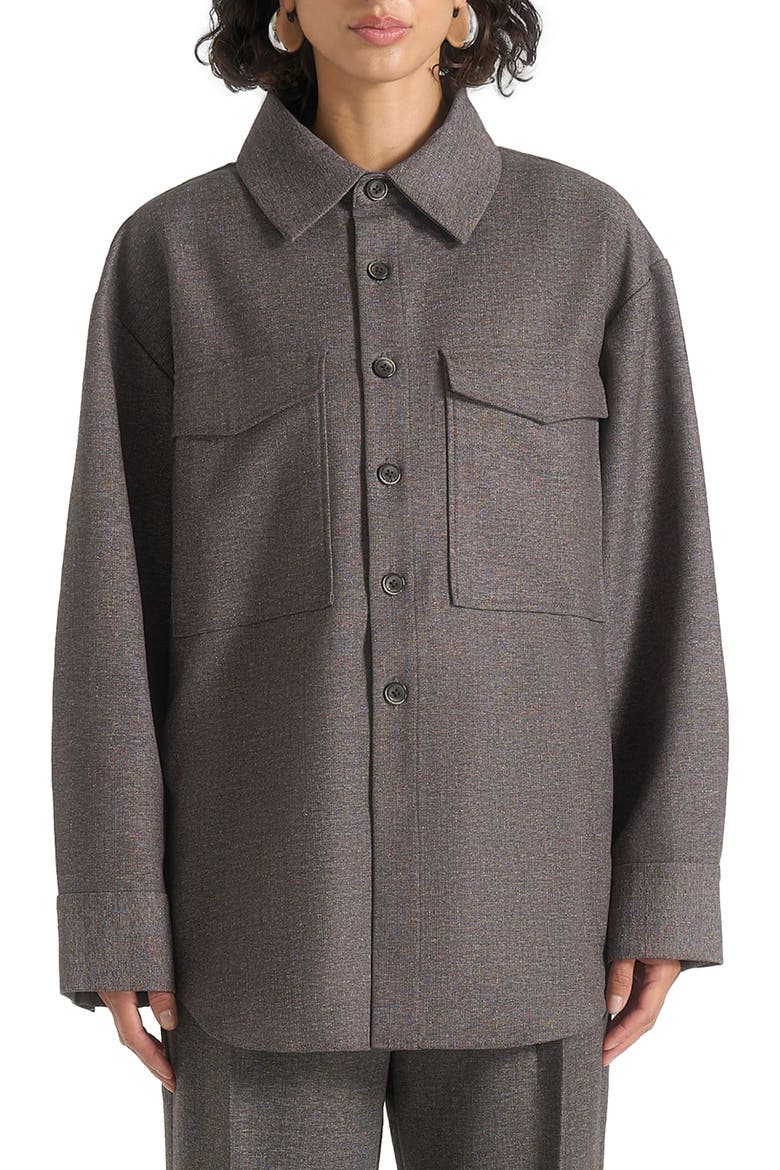 Joy Tailored Oversized Shirt, Alternate, color, Grey Marl