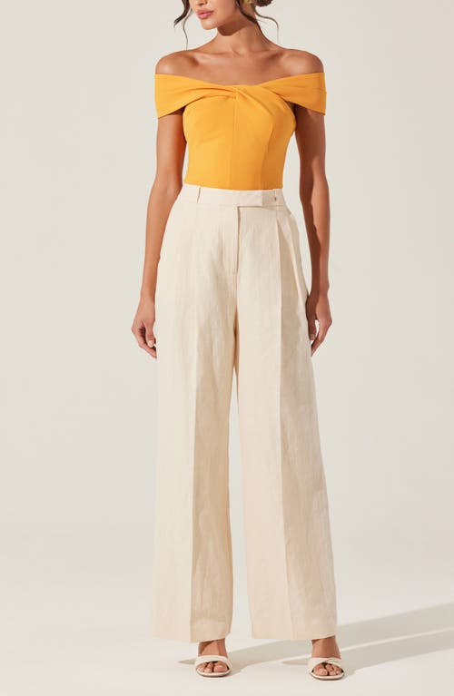 Astr The Label Cathering Off The Shoulder Top In Orange