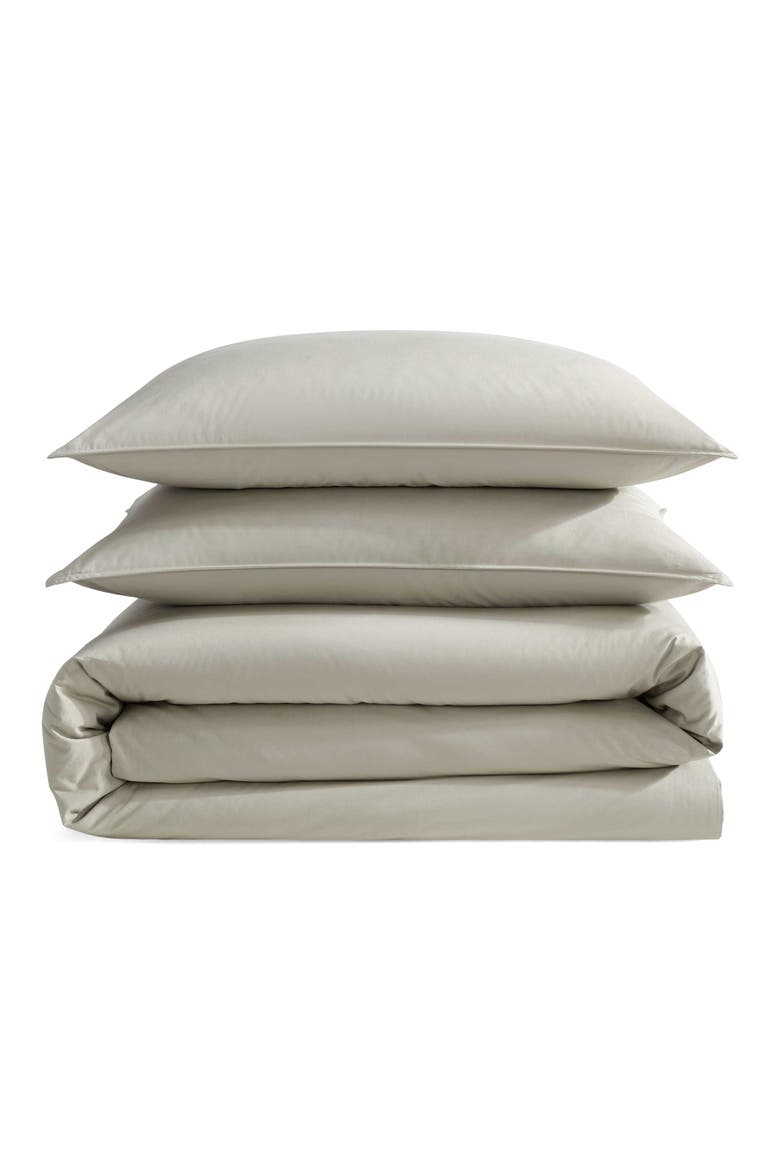 Washed Percale Duvet Cover & Sham Set, Main, color, ABSINTHE GREEN