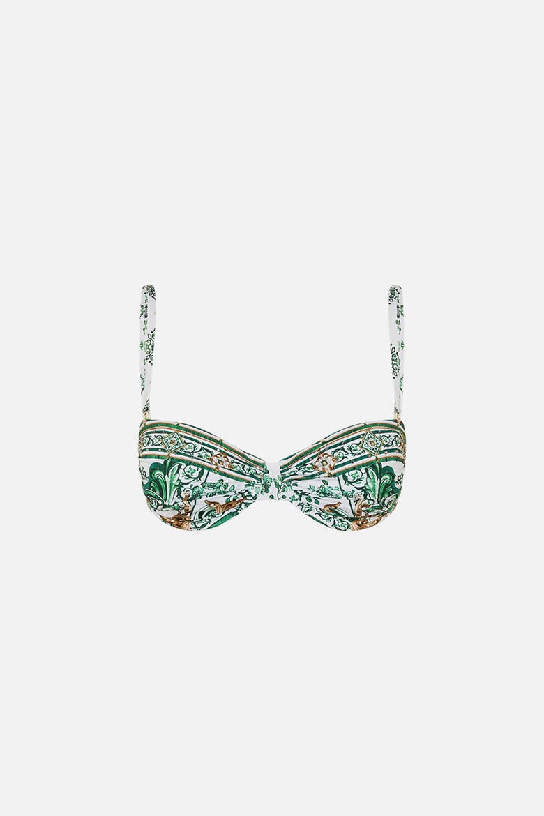 Ruched Underwire Bra With Removable Straps Corridor Of Calm, Alternate, color, Corridor Of Calm