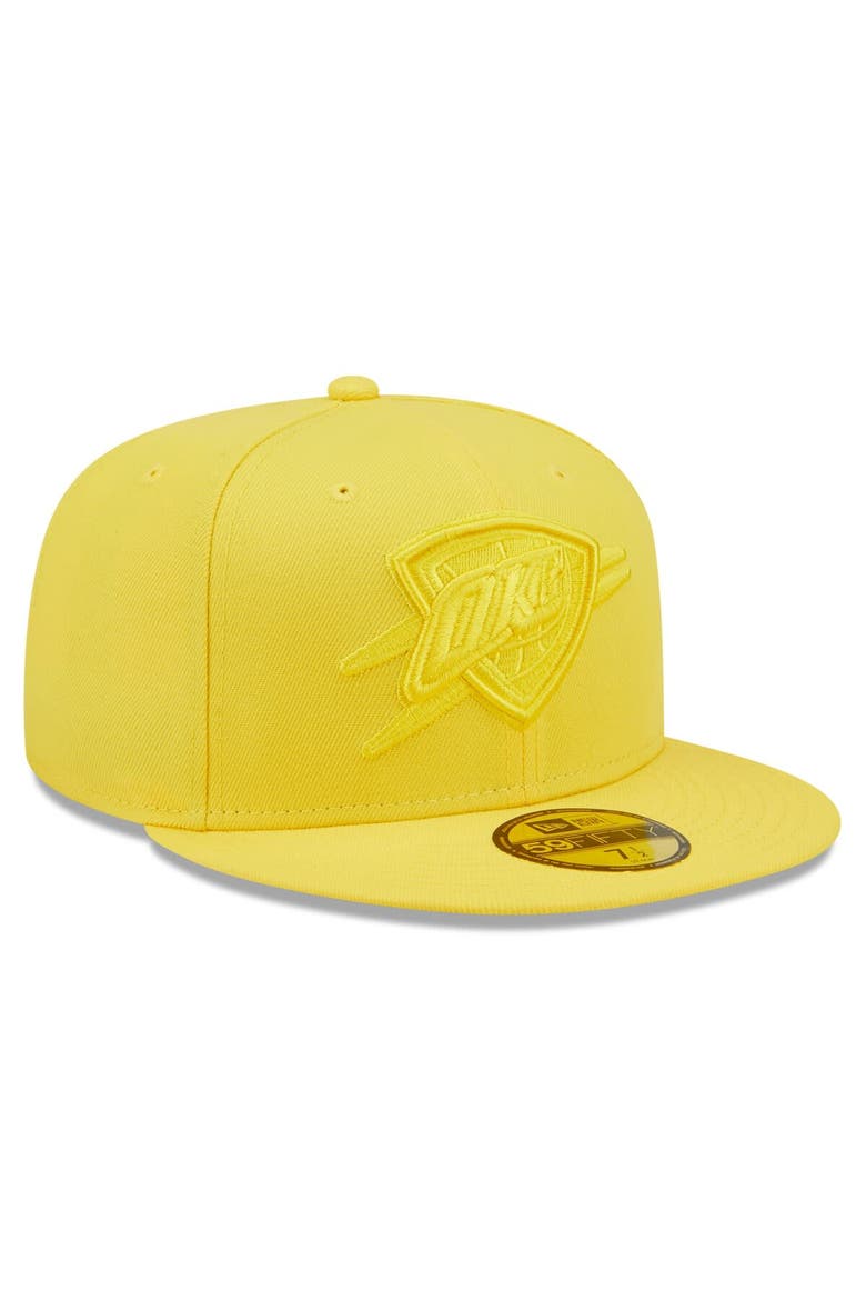 Men's New Era Yellow Oklahoma City Thunder Color Pack 59FIFTY Fitted Hat, Alternate, color, Yellow