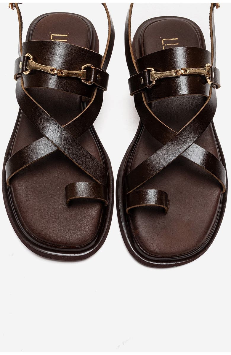 Forever & Always Shoes Fabiana Leather Thong Sandal, Alternate, color, Brown