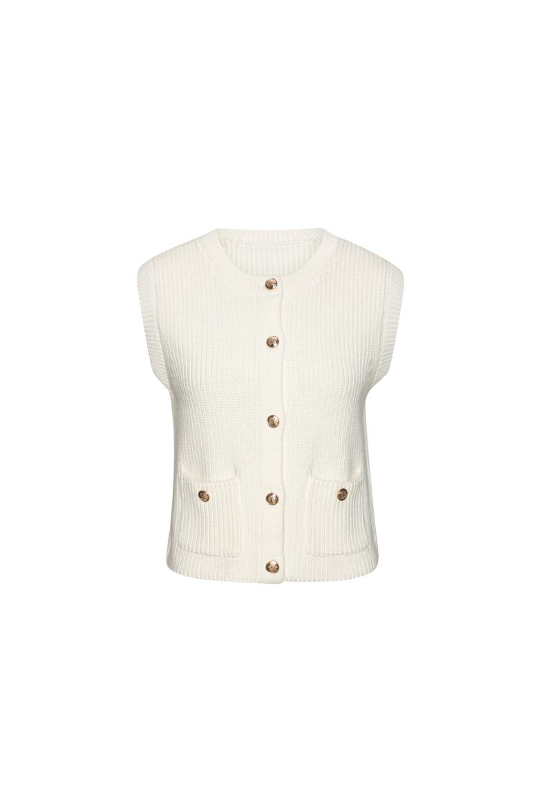Button Down Sweater Vest, Alternate, color, Ivory