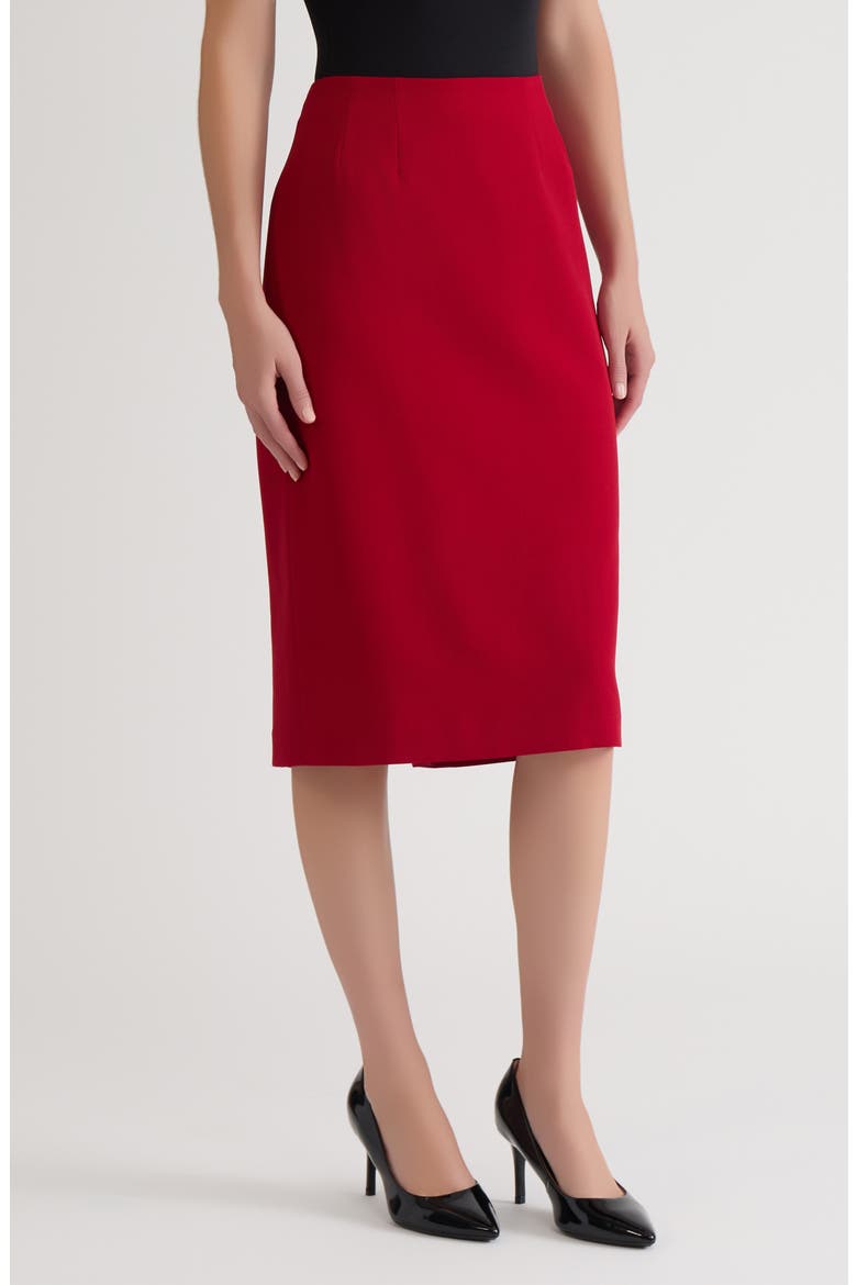 Classic Below Knee Length Skirt, Alternate, color, FIRE RED