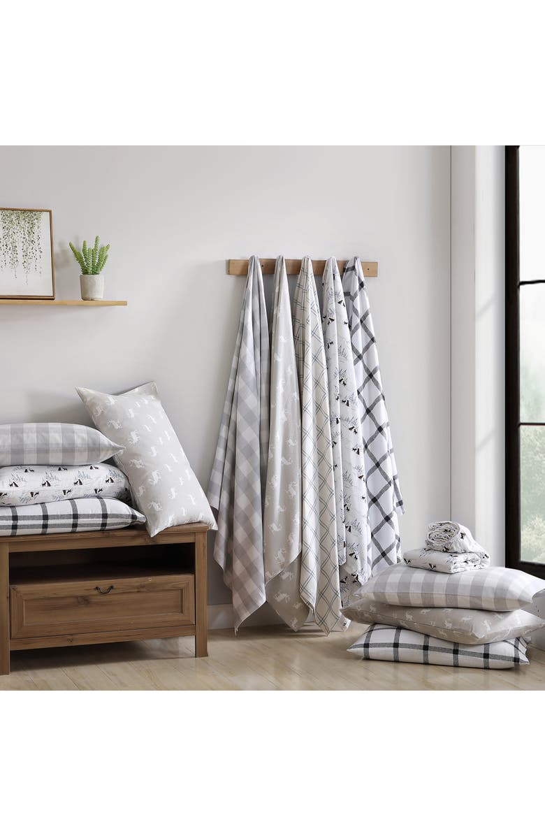 Eddie Bauer Bunkhouse Plaid Cotton Flannel Sheet Set, Alternate, color, Dark Grey