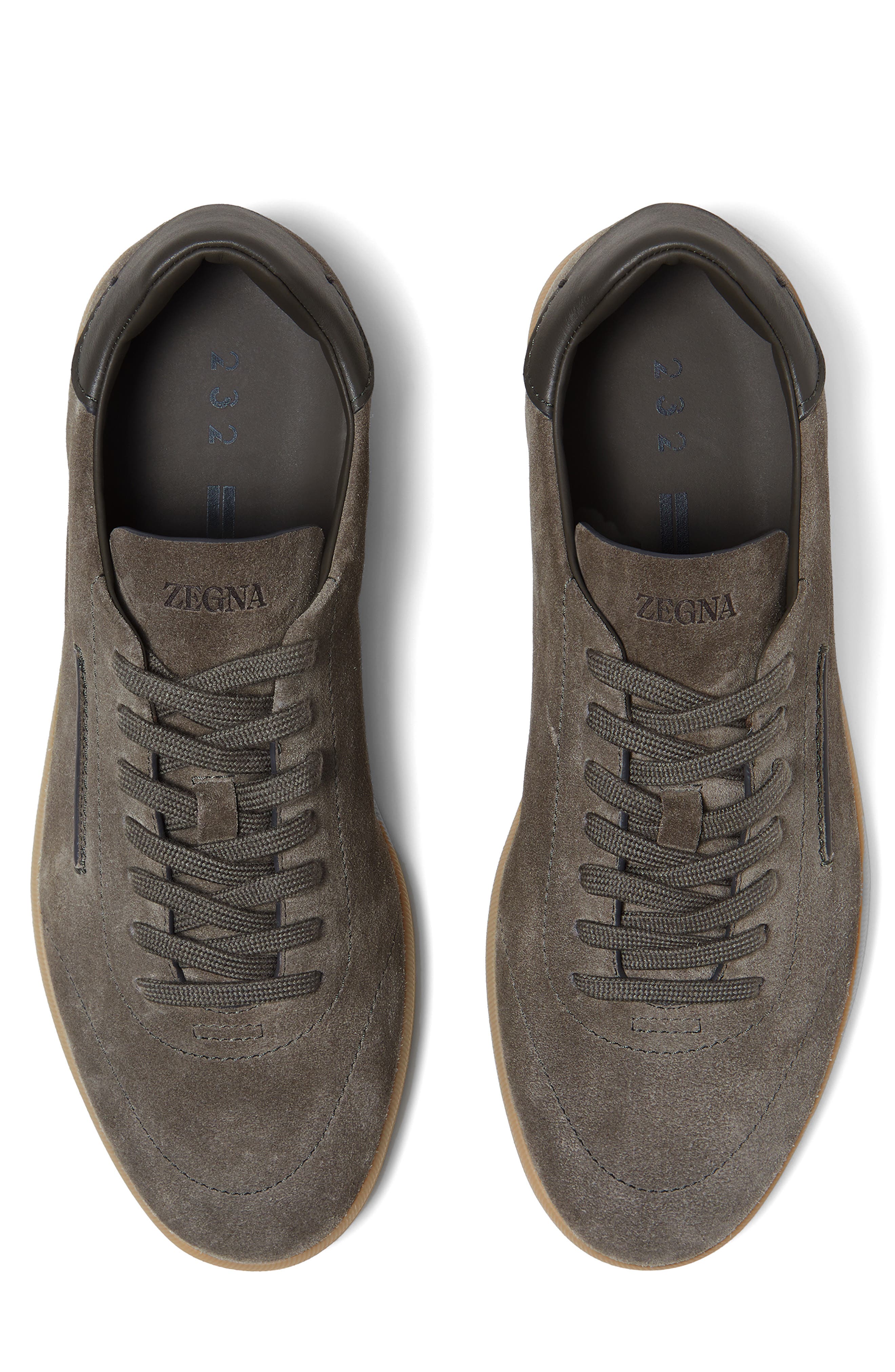 ZEGNA 232 Suede Sneaker, Alternate, color, Dark Taupe